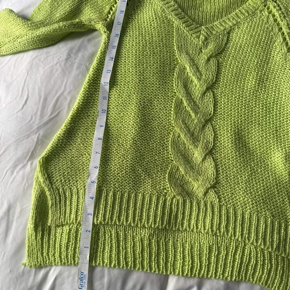 Zara Neon Yellow Chunky Cable Knit Sweater